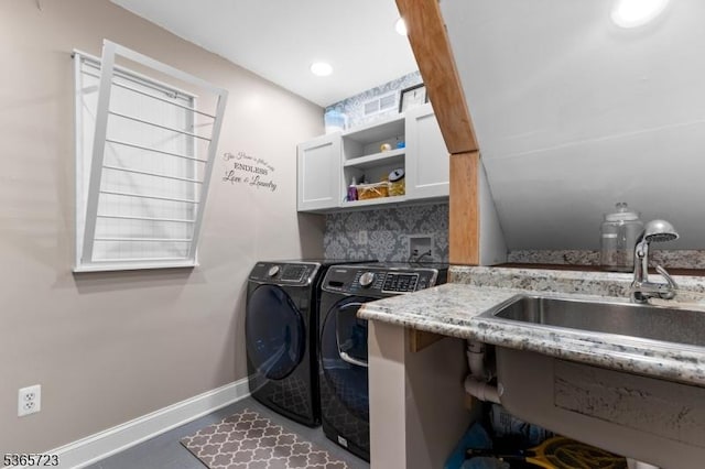 825 Odonnell Ave, Scotch Plains Twp, NJ 07076 - washroom featuring cabinet space and washing machine and clothes dryer