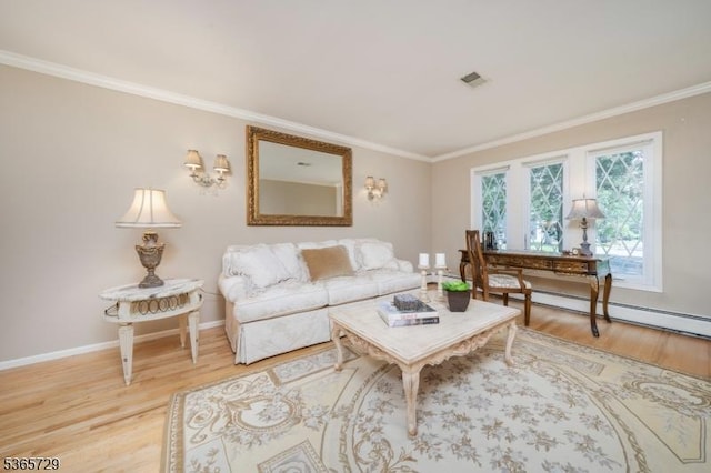 73 Garden Ave, Chatham Boro, NJ 07928 - living area with ornamental molding and light wood-style flooring