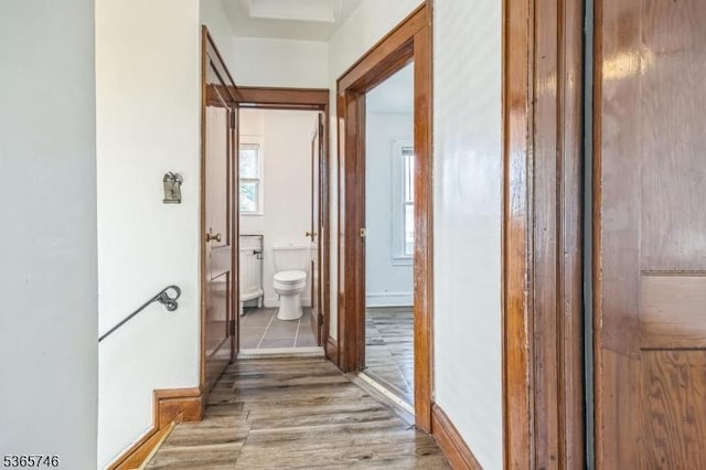 522 Locust Ave, Hillside Twp, NJ 07205 - hall featuring wood finished floors
