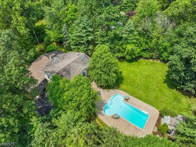 11 Rising Ridge Rd, Upper Saddle River Boro, NJ 07458 - view from above of property featuring a pool area