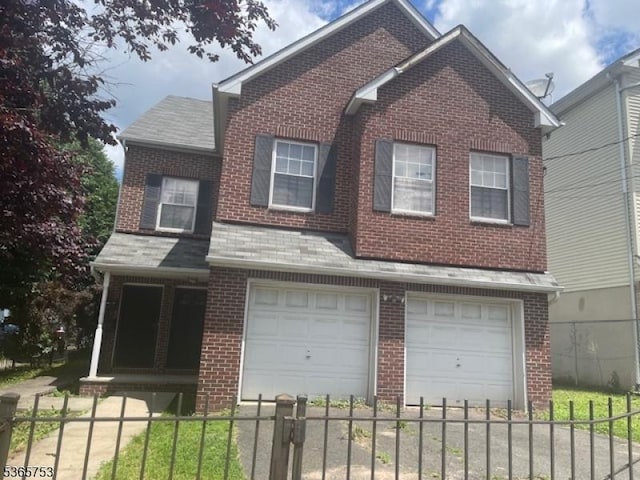 550-552 S 19th St, Newark City, NJ 07103 - traditional-style home featuring brick siding, an attached garage, and a shingled roof