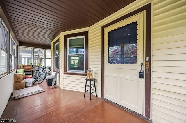 210 Baldwin St, Glen Ridge Boro Twp, NJ 07028 - sunroom / solarium featuring wooden ceiling and wood finished floors
