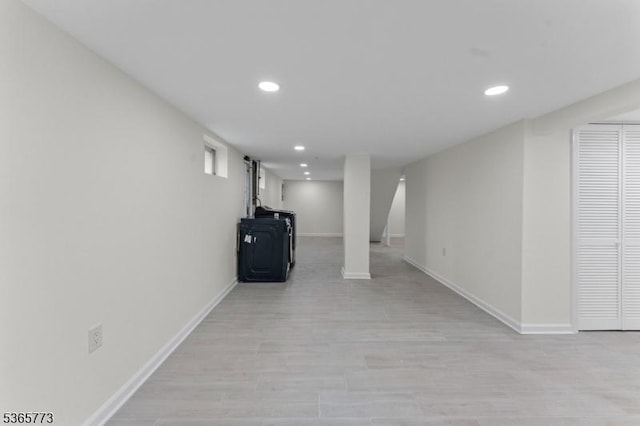 1837 Barnett St, Rahway City, NJ 07065 - finished basement featuring recessed lighting and light wood-type flooring