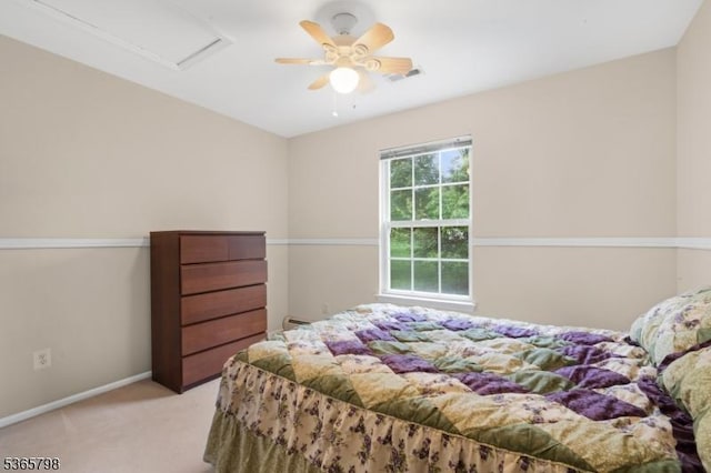 12 Autumn Dr, Mine Hill Twp, NJ 07803 - bedroom featuring carpet floors, a ceiling fan, and attic access
