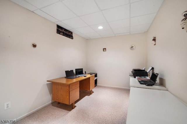 12 Autumn Dr, Mine Hill Twp, NJ 07803 - office with light carpet, a drop ceiling, and recessed lighting