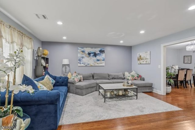 95 Harrison Ave, North Plainfield Boro, NJ 07060 - living room featuring wood finished floors and recessed lighting