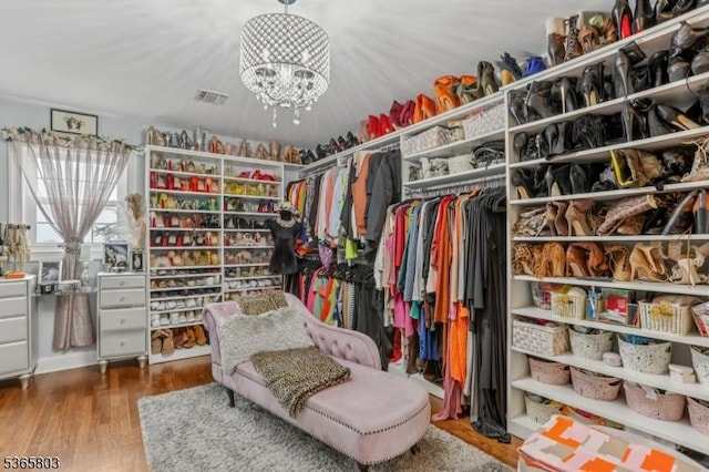 95 Harrison Ave, North Plainfield Boro, NJ 07060 - spacious closet with a chandelier and wood finished floors