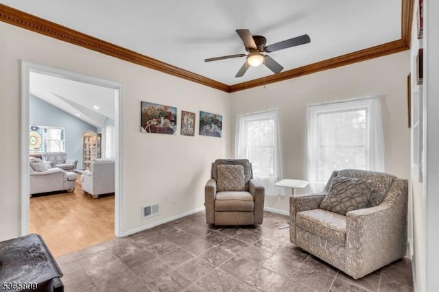 9 Mueller Ln, Franklin Twp, NJ 07882 - sitting room with a ceiling fan and ornamental molding