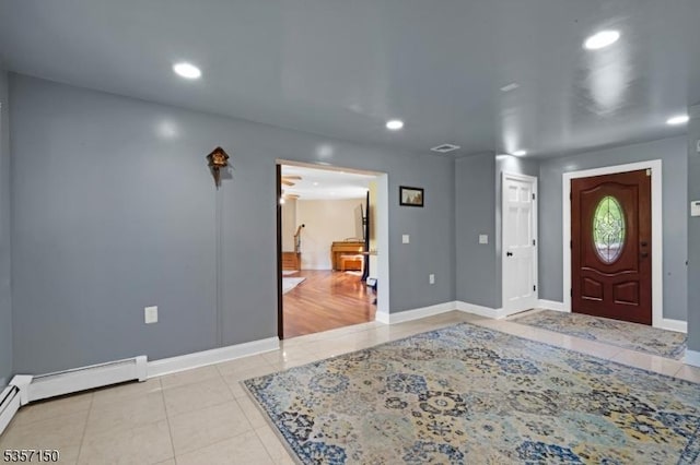 134 Milton Rd, Sparta Twp, NJ 07871 - entrance foyer featuring light tile patterned flooring, recessed lighting, and baseboard heating