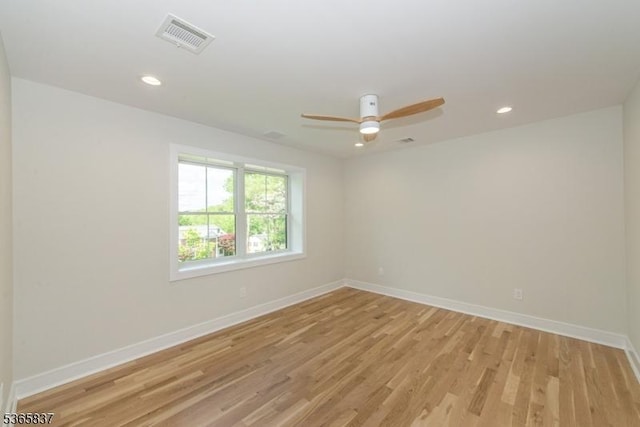 157 Meyersville Rd, Chatham Twp, NJ 07928 - unfurnished room featuring light wood-style flooring, a ceiling fan, and recessed lighting