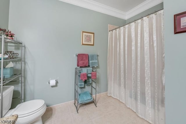 7108 Ravenscroft Rd Unit 7108, Clifton City, NJ 07013 - bathroom featuring ornamental molding, curtained shower, and tile patterned floors