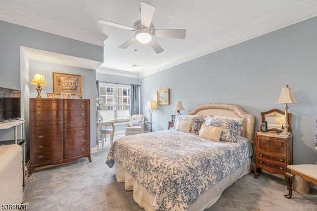7108 Ravenscroft Rd Unit 7108, Clifton City, NJ 07013 - bedroom with carpet flooring, ornamental molding, and a ceiling fan