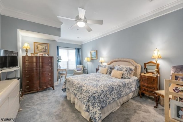 7108 Ravenscroft Rd Unit 7108, Clifton City, NJ 07013 - bedroom with carpet flooring, crown molding, and ceiling fan