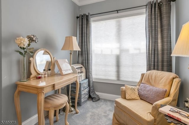 7108 Ravenscroft Rd Unit 7108, Clifton City, NJ 07013 - sitting room featuring carpet flooring and ornamental molding
