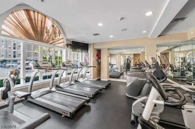 7108 Ravenscroft Rd Unit 7108, Clifton City, NJ 07013 - gym with recessed lighting