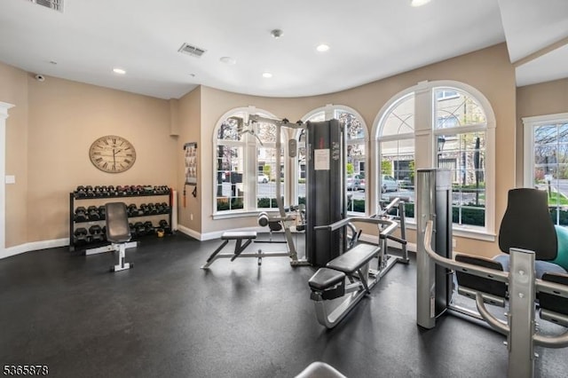 7108 Ravenscroft Rd Unit 7108, Clifton City, NJ 07013 - gym with baseboards and recessed lighting