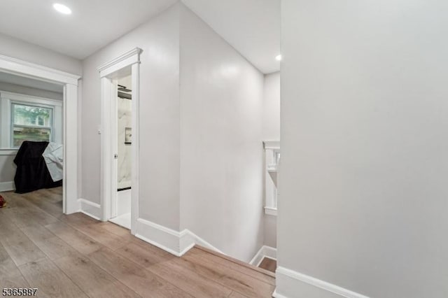 62 Rt46, Mine Hill Twp, NJ 07803 - hall with an upstairs landing, light wood-style floors, and recessed lighting