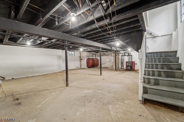 62 Rt46, Mine Hill Twp, NJ 07803 - unfinished below grade area featuring oil tank and stairway