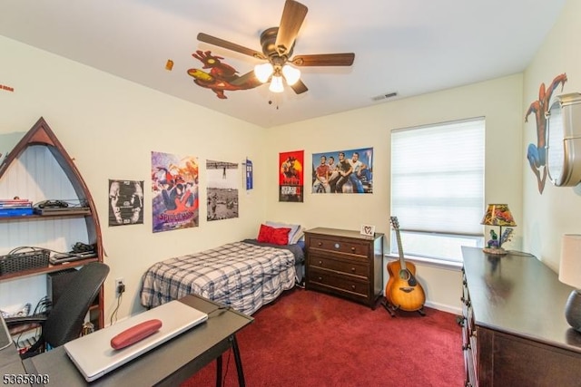 48 Saunders Ln, Mount Olive Twp, NJ 07840 - bedroom with a desk, carpet flooring, and a ceiling fan