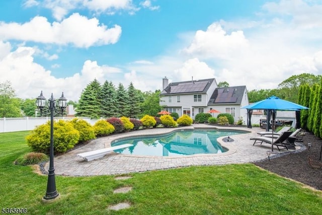 48 Saunders Ln, Mount Olive Twp, NJ 07840 - view of pool featuring a patio area and a diving board