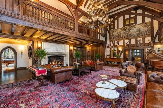 12 Canfield Rd, Morris Twp, NJ 07960 - community lobby with high vaulted ceiling and beamed ceiling