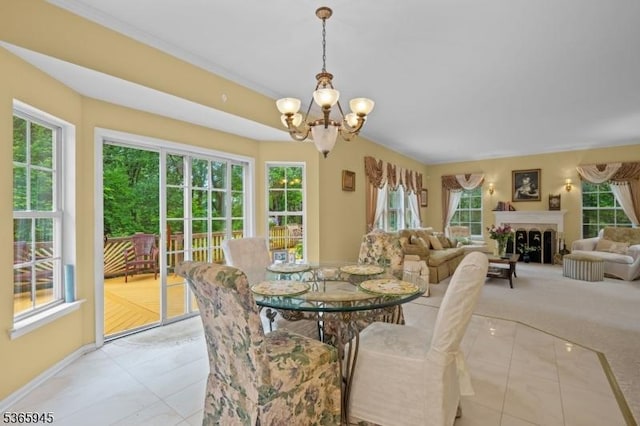 51 Bertran Dr, Bridgewater Twp, NJ 08807 - dining room with a chandelier and plenty of natural light