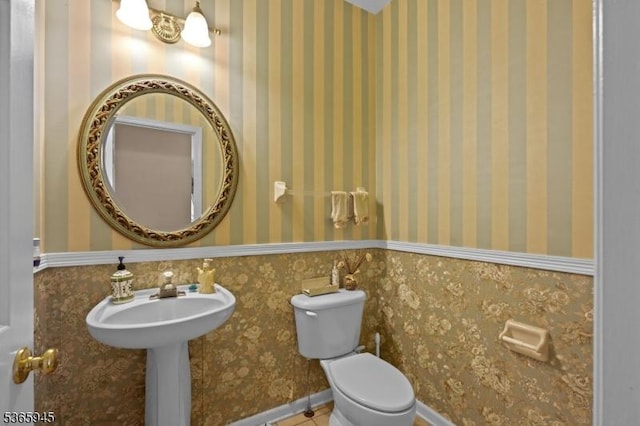 51 Bertran Dr, Bridgewater Twp, NJ 08807 - half bathroom featuring toilet and a sink