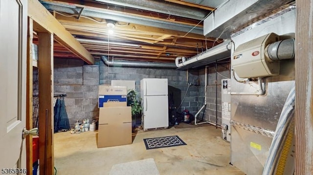 10 Walnut Grove Rd, Hillsborough Twp, NJ 08844 - unfinished below grade area featuring freestanding refrigerator and water heater