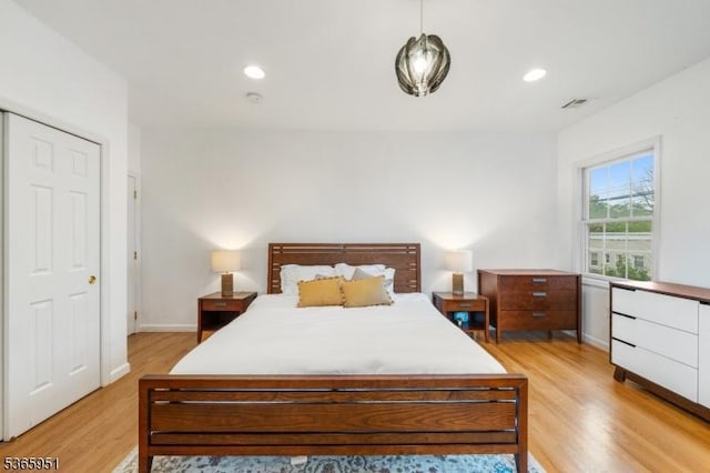 87-02 Centre St Unit 2, Nutley Twp, NJ 07110 - bedroom featuring light wood-style flooring and recessed lighting
