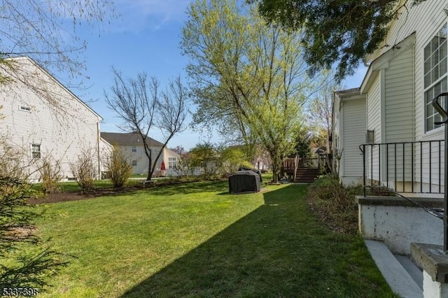 36 Crestview Dr, Clinton Twp, NJ 08809 - view of grassy yard featuring a wooden deck