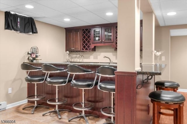 18 Running Brook Cir, Raritan Twp, NJ 08822 - indoor wet bar featuring recessed lighting and tile patterned flooring