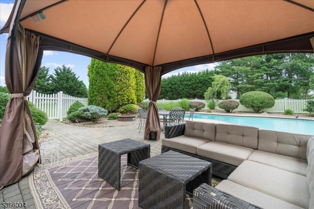 18 Running Brook Cir, Raritan Twp, NJ 08822 - view of patio featuring a gazebo and an outdoor hangout area