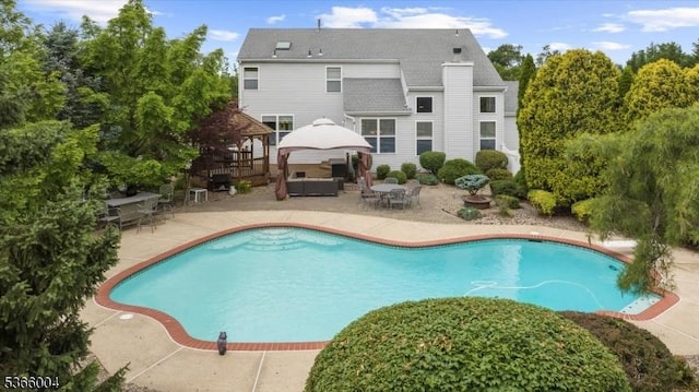 18 Running Brook Cir, Raritan Twp, NJ 08822 - outdoor pool featuring a gazebo and a patio area