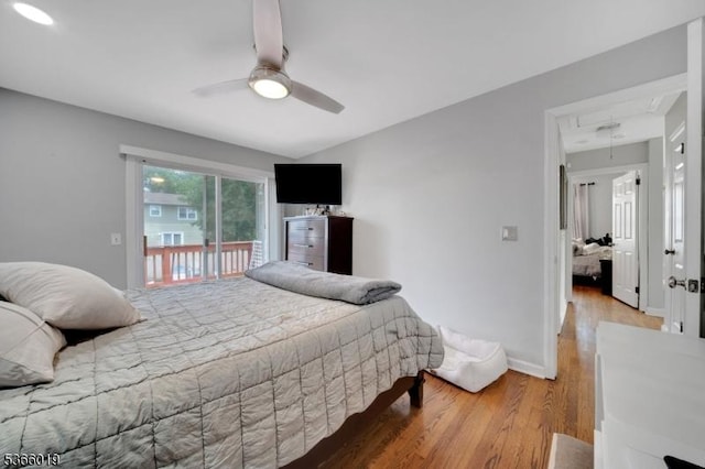 15 Barber Blvd, South Bound Brook Boro, NJ 08880 - bedroom with attic access, wood finished floors, access to exterior, and ceiling fan
