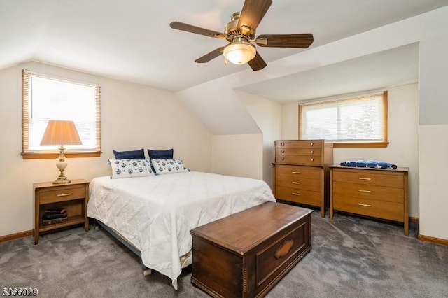 10 Springdale Gardens Rd, Andover Twp, NJ 07860 - carpeted bedroom featuring lofted ceiling and ceiling fan