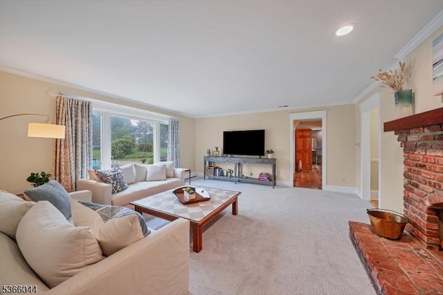 202 N Rd, Chester Twp, NJ 07930 - living area featuring ornamental molding and carpet flooring