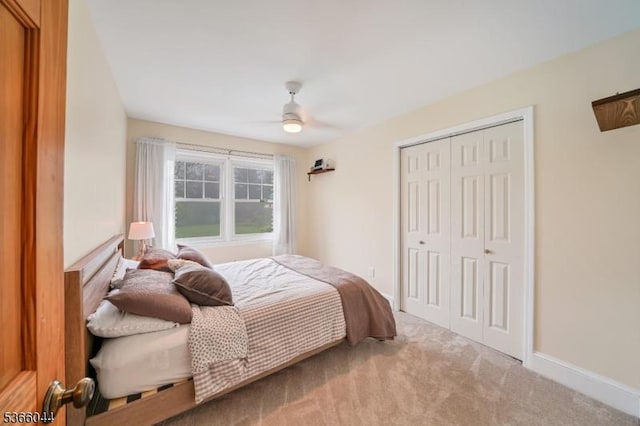 202 N Rd, Chester Twp, NJ 07930 - bedroom with a closet, carpet, and ceiling fan