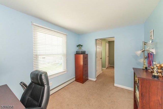19 Card St, Hamburg Boro, NJ 07419 - office featuring baseboard heating, healthy amount of natural light, light carpet, and a baseboard heating unit