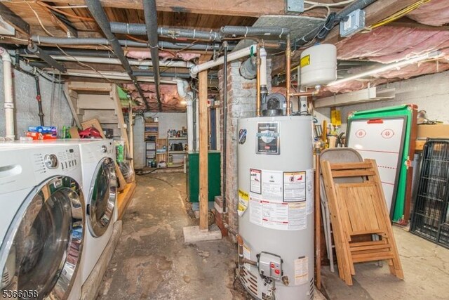19 Card St, Hamburg Boro, NJ 07419 - utility room with water heater and washing machine and dryer