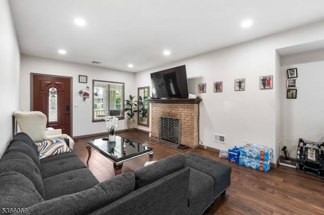 9 Beavers St, High Bridge Boro, NJ 08829 - living area featuring wood finished floors, recessed lighting, and a fireplace