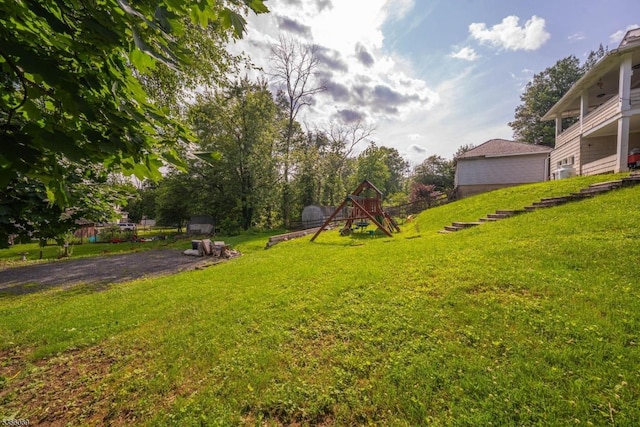 9 Beavers St, High Bridge Boro, NJ 08829 - view of green lawn featuring a playground