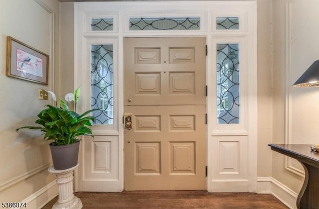 701 Hillcrest Blvd, Phillipsburg Town, NJ 08865 - foyer entrance featuring dark wood-style flooring and baseboards