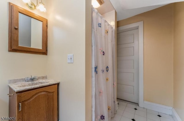 701 Hillcrest Blvd, Phillipsburg Town, NJ 08865 - bathroom with vanity and tile patterned flooring