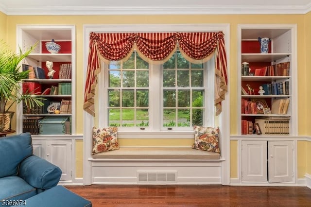 701 Hillcrest Blvd, Phillipsburg Town, NJ 08865 - sitting room featuring dark wood-type flooring, ornamental molding, and plenty of natural light