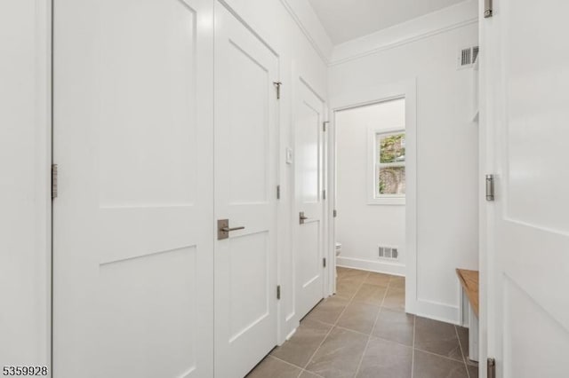 151 Center Ave, Chatham Boro, NJ 07928 - hall featuring baseboards and tile patterned flooring