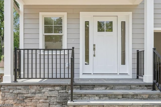 151 Center Ave, Chatham Boro, NJ 07928 - doorway to property featuring covered porch