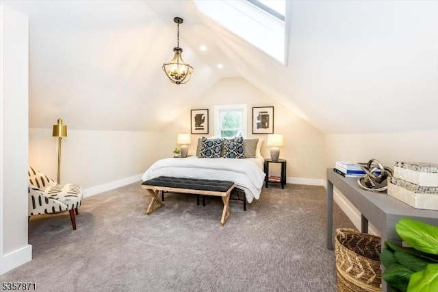 121 S Kingman Rd, South Orange Village Twp, NJ 07079 - bedroom featuring lofted ceiling and carpet flooring