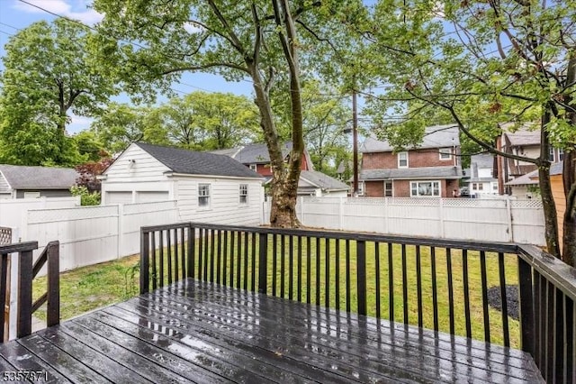 121 S Kingman Rd, South Orange Village Twp, NJ 07079 - wooden deck with a fenced backyard, an outbuilding, and a residential view