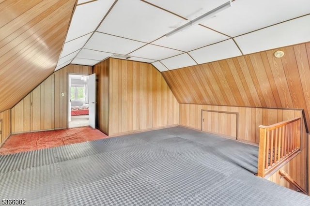 1432 Munn Ave, Hillside Twp, NJ 07205 - additional living space featuring vaulted ceiling and wooden walls