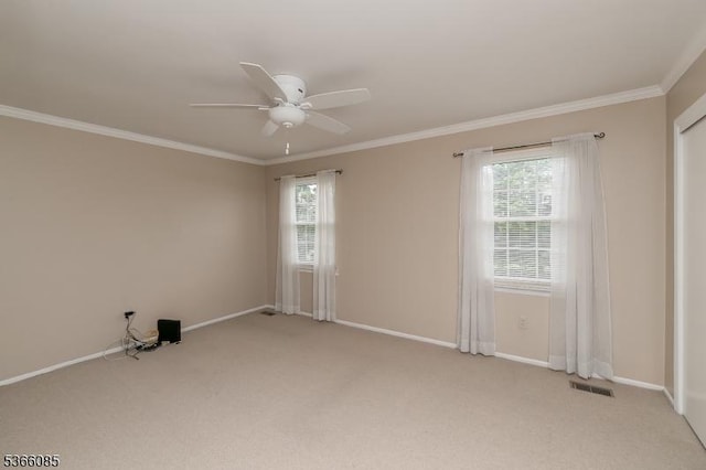 167 Riva Dr, Mansfield Twp, NJ 07840 - empty room with healthy amount of natural light, light colored carpet, ceiling fan, and ornamental molding